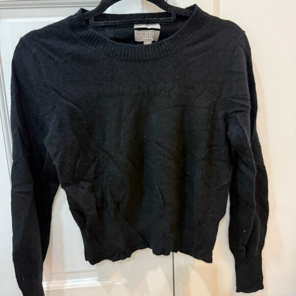 J.crew Cropped Black Cashmere Sweater - Picture 1 of 2